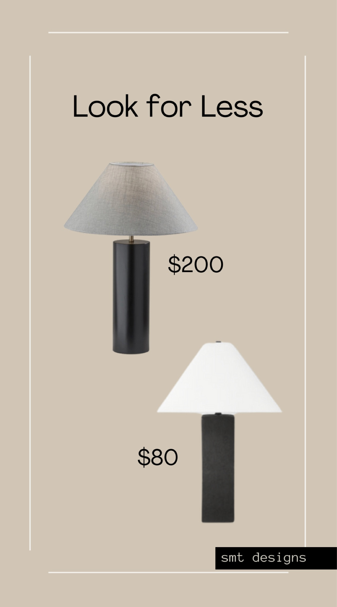 Look for less…black table lamp with white or grey shade

Affordable home decor, designer dupe

#LTKFind #LTKunder100 #LTKhome