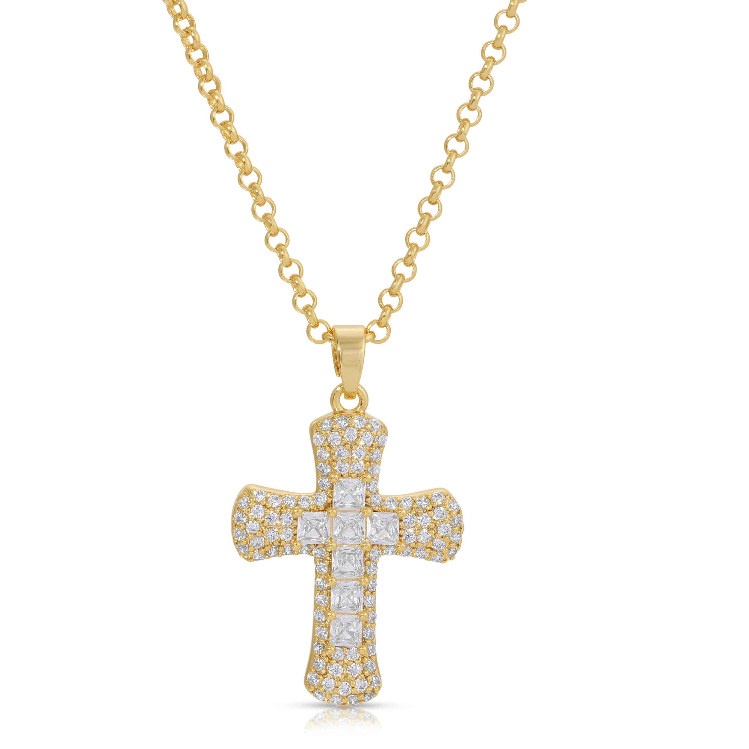 Donatella Cross Necklace - White | Joy Dravecky