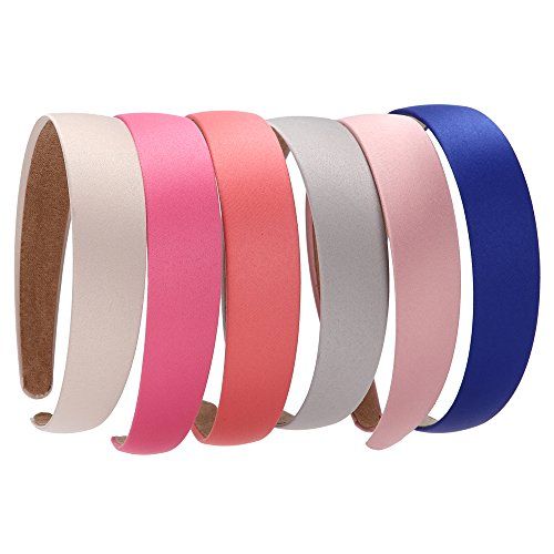 LONEEDY 6 Hard Headbands, 1 Inch Wide Non-slip Ribbon Hairband for Women (6 PCS Bright Colors) | Amazon (US)