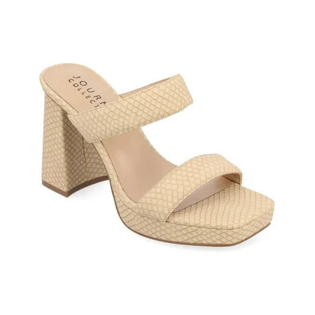 Journee Collection Womens Jaell Faux Leather Snake Pattern Block Heel | Walmart (US)
