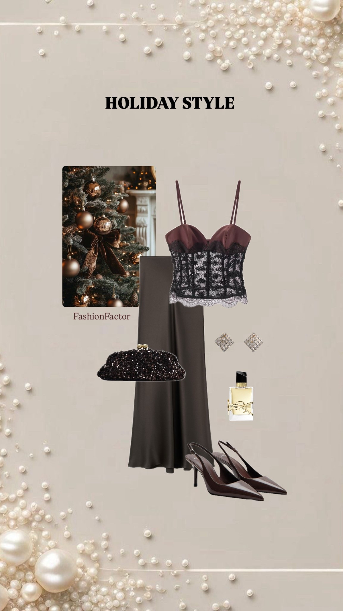 Holday inspo 🤍 maxi satin skirt, lace corset top, sequin clutch, sparkly earrings, chocolate brown high heels, ysl parfume, wool coat with faux fur collar

#LTKStyleTip #LTKParties #LTKHoliday