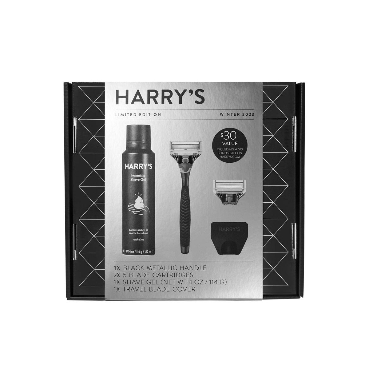 Harry's Holiday Gift Set for Men — Black Metallic Handle + 2ct Razor Blade Cartridges + Travel ... | Target