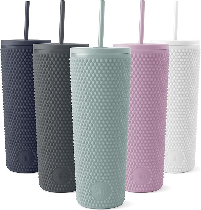 Simple Modern Plastic Matte Studded Tumbler with Lid and Straw | Reusable BPA Free Iced Coffee Cu... | Amazon (US)