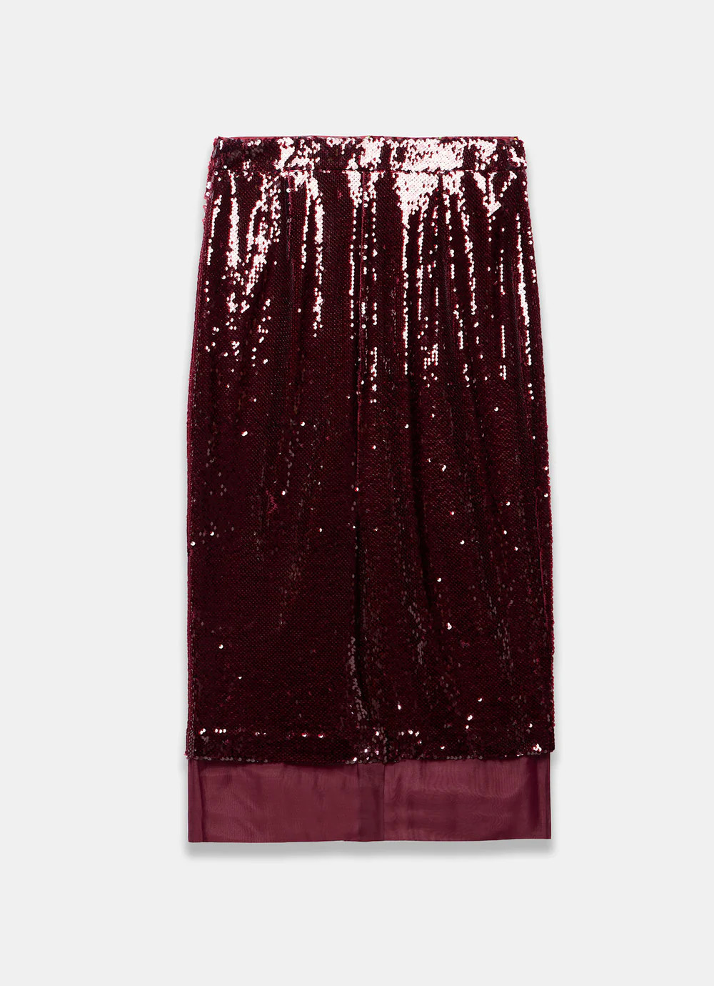 Burgundy Sequin Midi Skirt | Mint Velvet