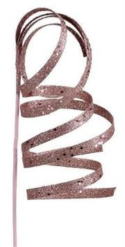 Curly Glitter Ribbon Pick - Available in Red, Gold, and Pink | Hello Holidays