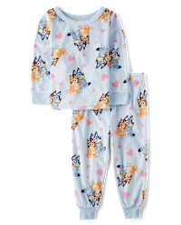 Baby And Toddler Girls Bluey™ Hearts Fleece Pajamas - multi | The Children's Place