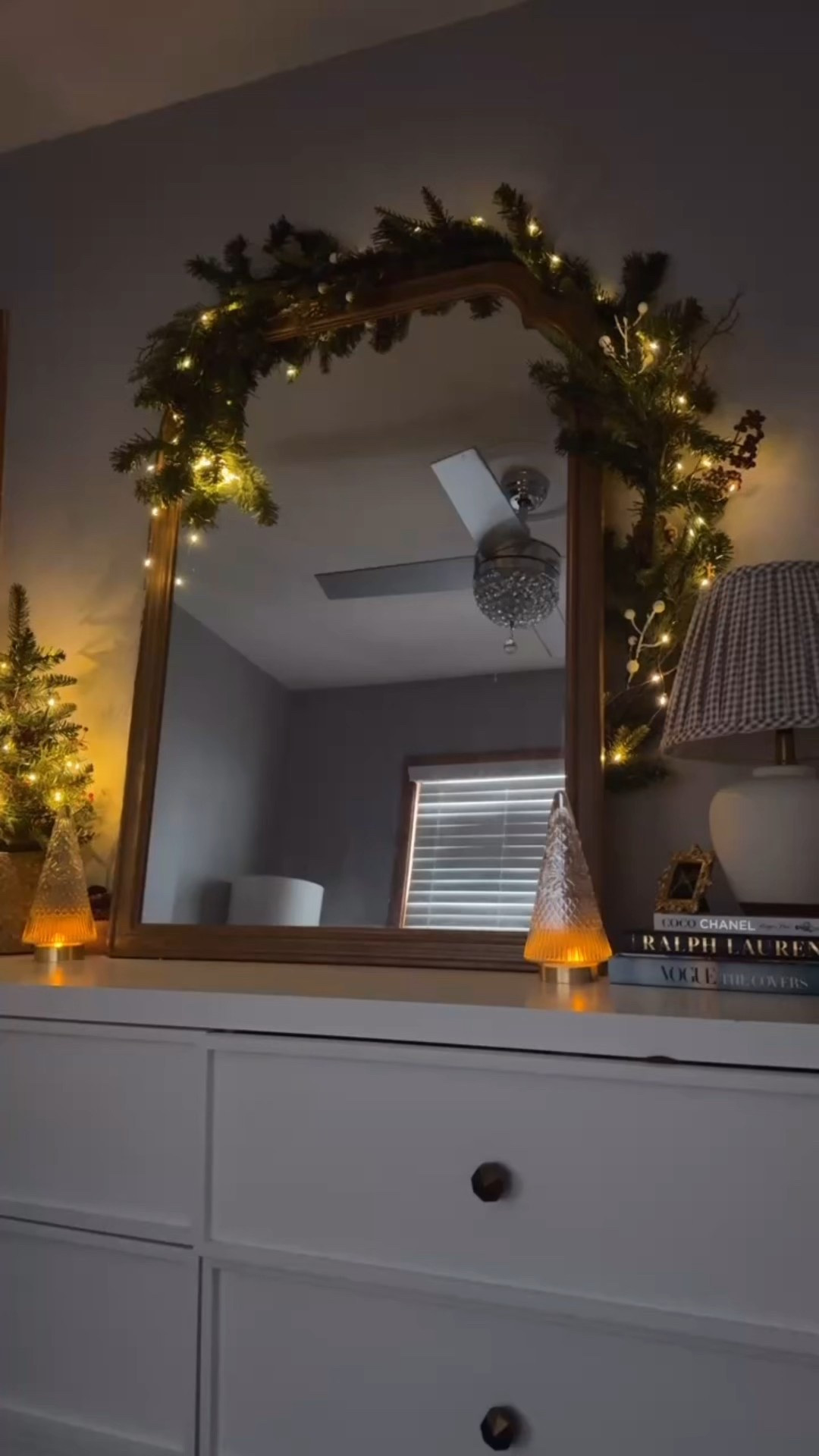 Christmas bedroom styling tip 🎄✨ / Target gingham lamp, holiday garland, Ralph Lauren coffee table book, Coco Chanel coffee table book 

#LTKHome #LTKHoliday #LTKSeasonal