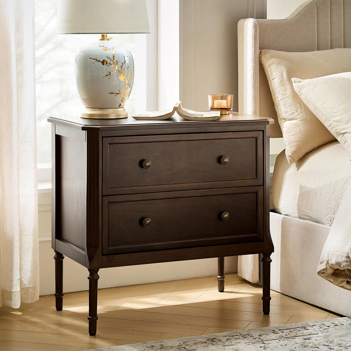 Poston Transitional 28''W 2 Drawer End Table with Charging Station and Simple Assembly | Wayfair North America