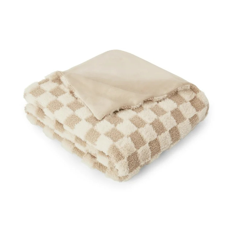 Mainstays by Becky G. & Alejandra Neutral Faux Fur Throw, 50" x 60" | Walmart (US)