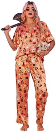 Ekouaer Satin Pajama Set Womens Silk Short Sleeve V Neck Shirt with Long Pant Soft Loungewear Pjs... | Amazon (US)