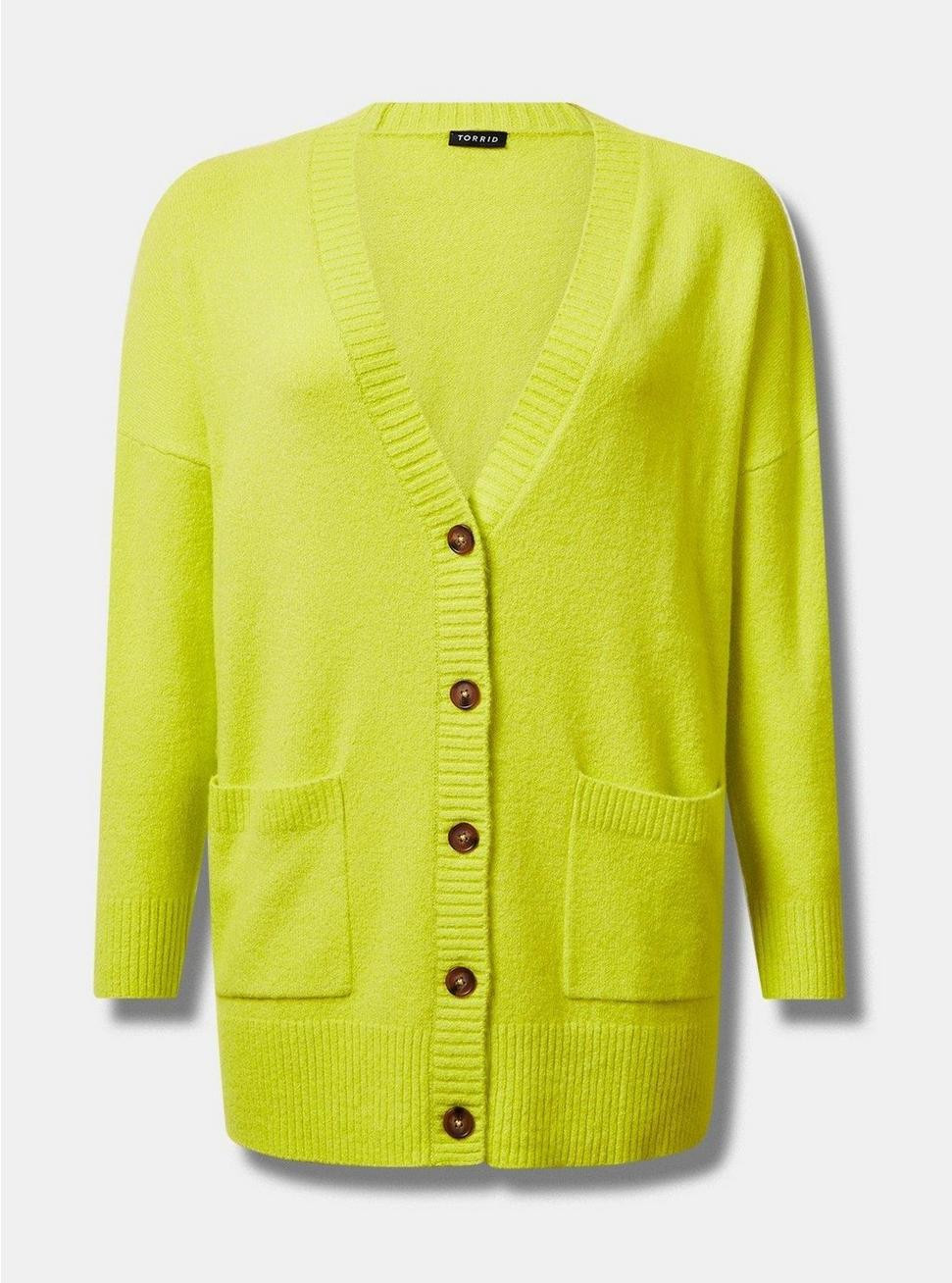 Vegan Cashmere Boyfriend Cardigan V-Neck Sweater | Torrid (US & Canada)