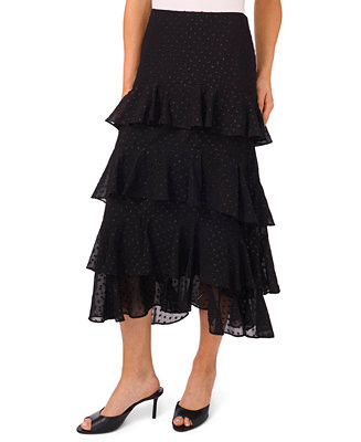 Women’s Tiered Ruffle Flounce Midi Skirt | Macy's