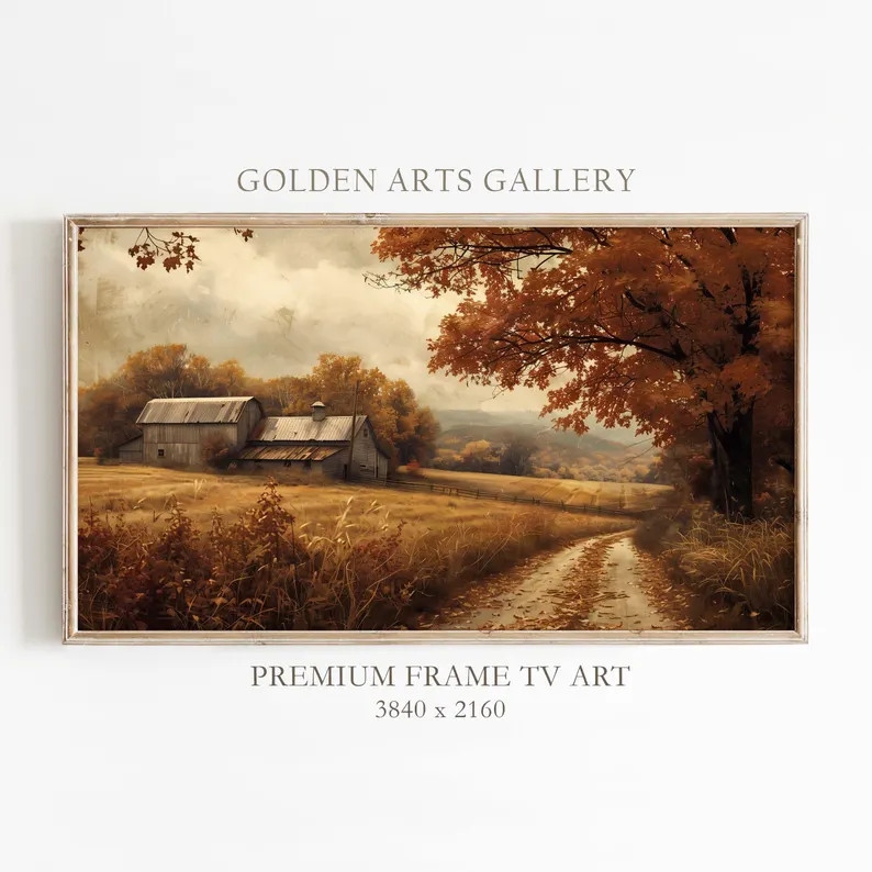 Vintage Farmhouse Autumn Landscape Art for Samsung Frame TV (Digital Download) | Etsy (Global)