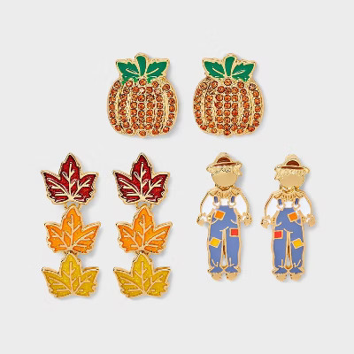 SUGARFIX by BaubleBar Falling For Autumn Earring Set - Red/Yellow/Orange | Target