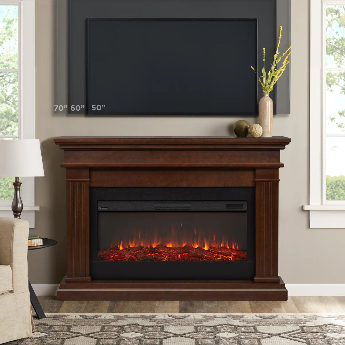 Beau 59" Landscape Electric Fireplace by Real Flame | Wayfair North America