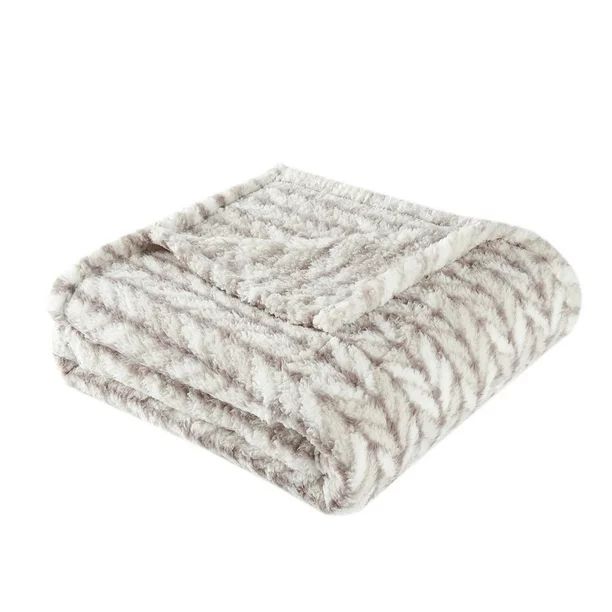 Mainstays Sherpa Throw Blanket, 50" X 60", Faux Knit - Walmart.com | Walmart (US)