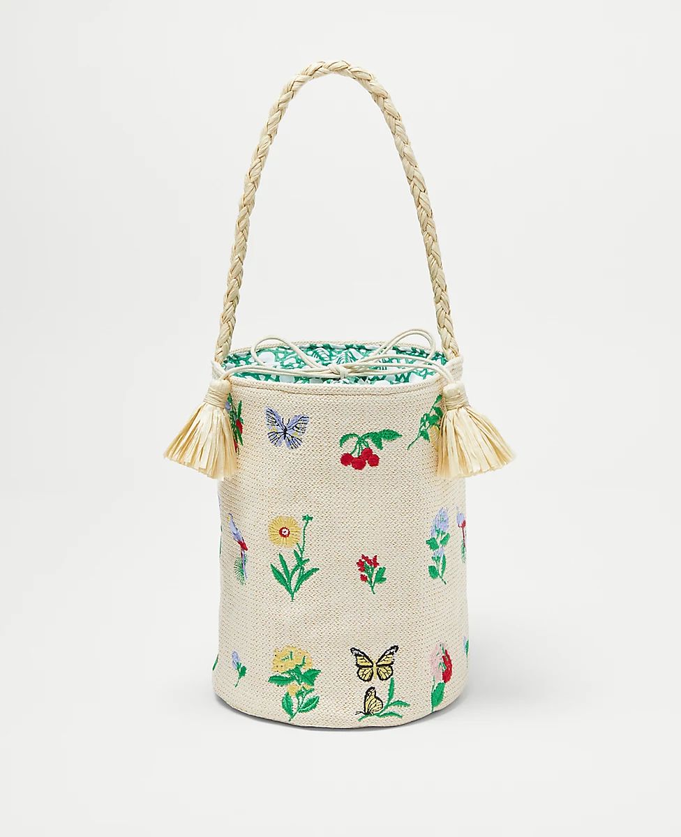 Embroidered Bucket Bag | Ann Taylor (US)