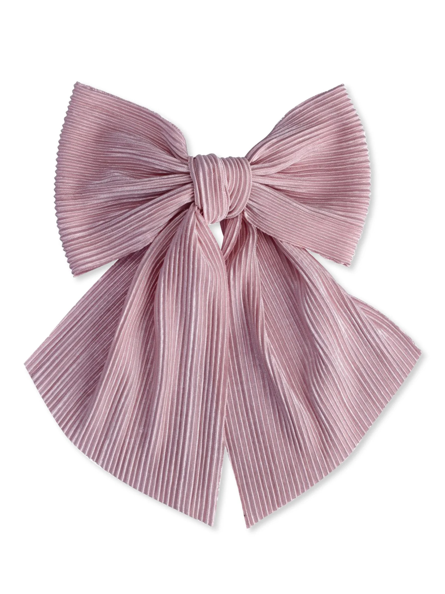 Time and Tru Women's Pleated Bow Barrette Blush | Walmart (US)