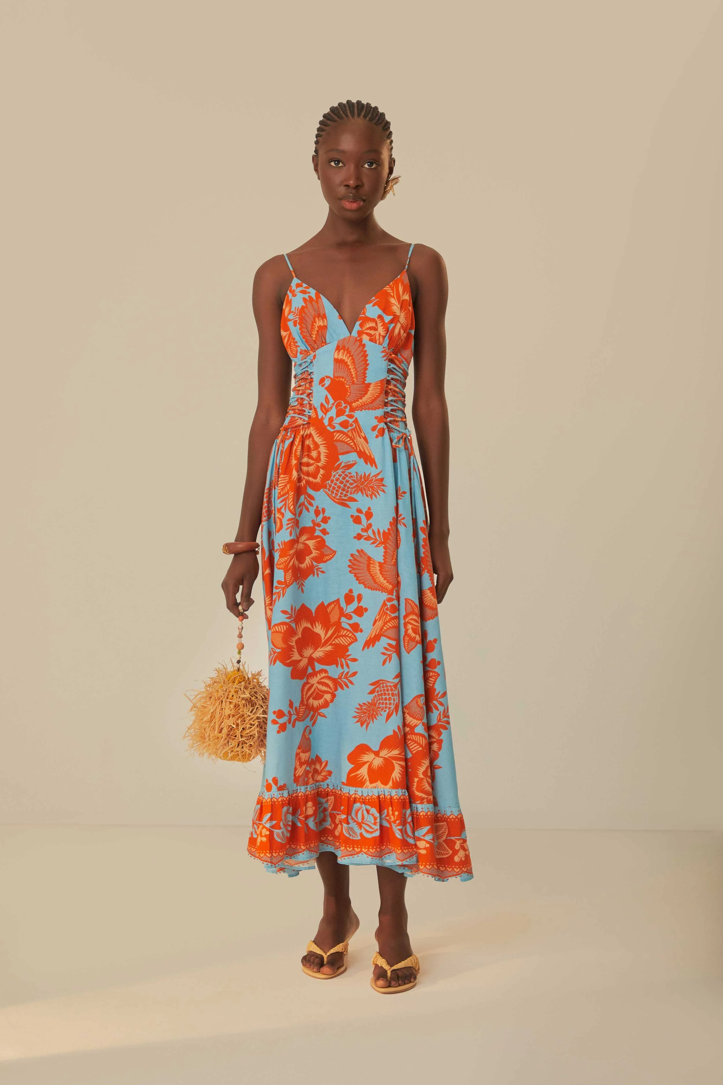 Blue Lace Garden Midi Dress | FarmRio (US)