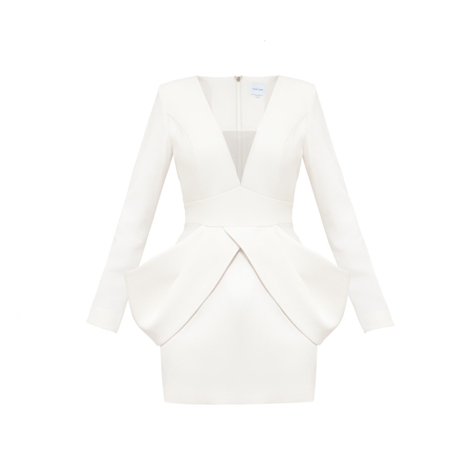 Madonna White Deep V Neck Mini Dress | Wolf & Badger (US)