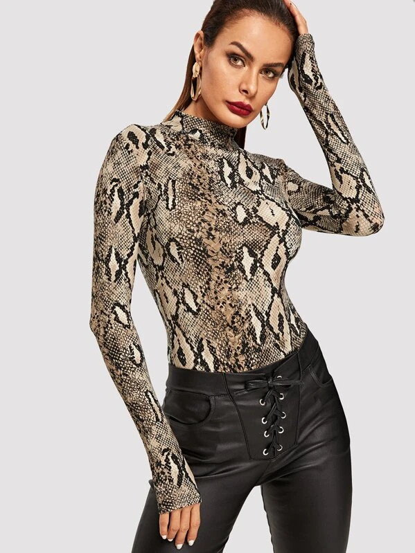 Snake Print Bodysuit | SHEIN