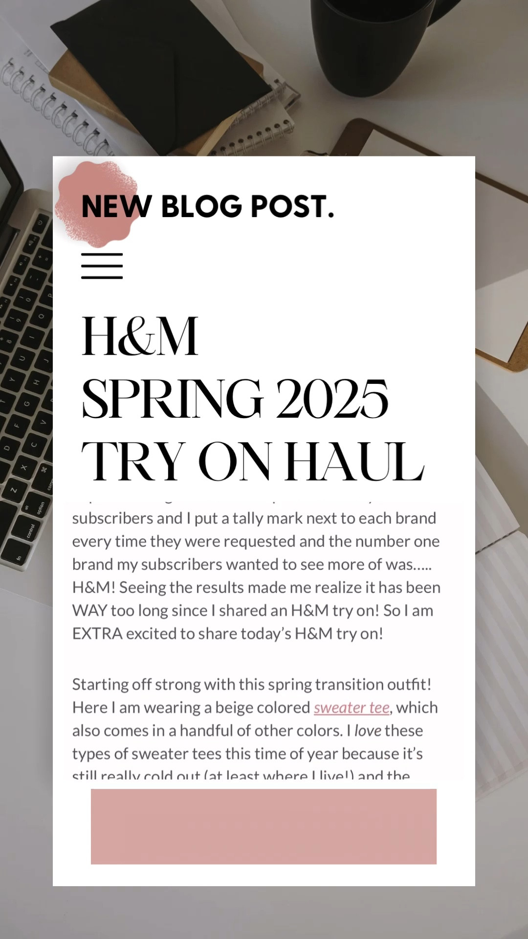 NEW blog post!! Sharing an H&M Spring 2025 Try On Haul! Blog: www.TreatingTheStreetsLikeARunway.com
