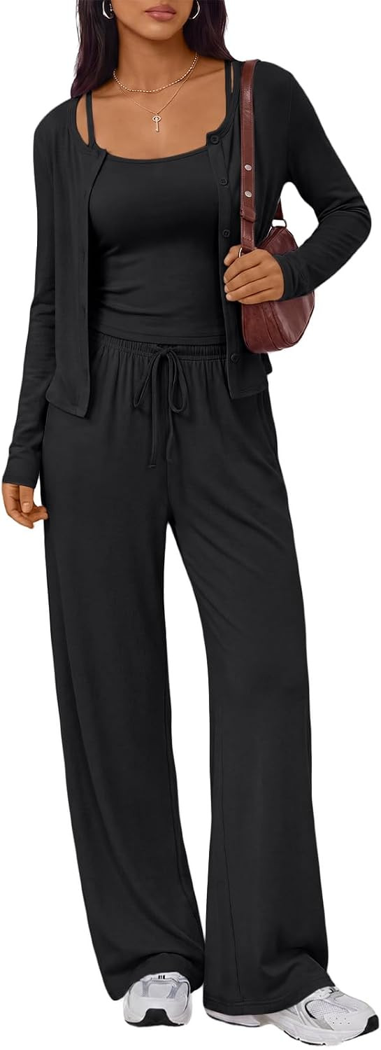 Trendy Queen Womens 3 Piece Lounge Sets Airport Outfits 2026 | Amazon (US)