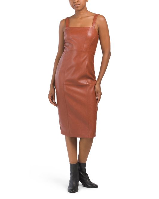 Faux Leather Midi Dress | TJ Maxx