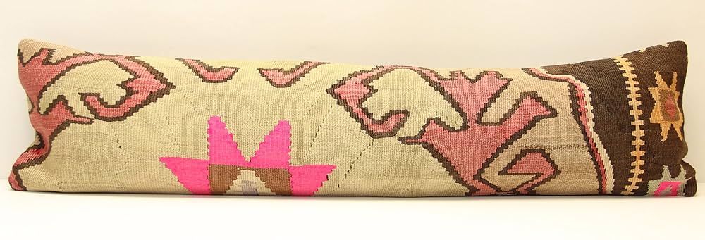 King size kilim pillow cover 12x47 inch Handmade lumbar oriental Kilim pillow Bedding Oblong Cush... | Amazon (US)