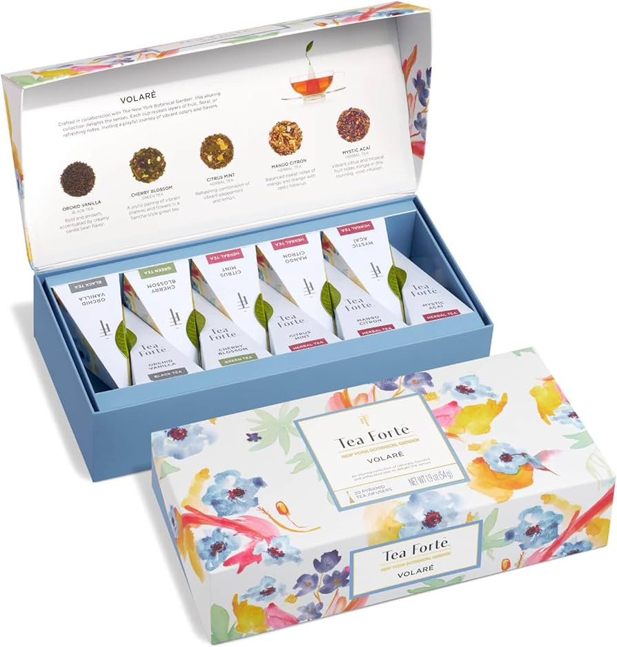 Tea Forte Premium Petite Presentation Box Gift Set Sampler, 10 Count, 2 of Each Blend Individuall... | Amazon (US)