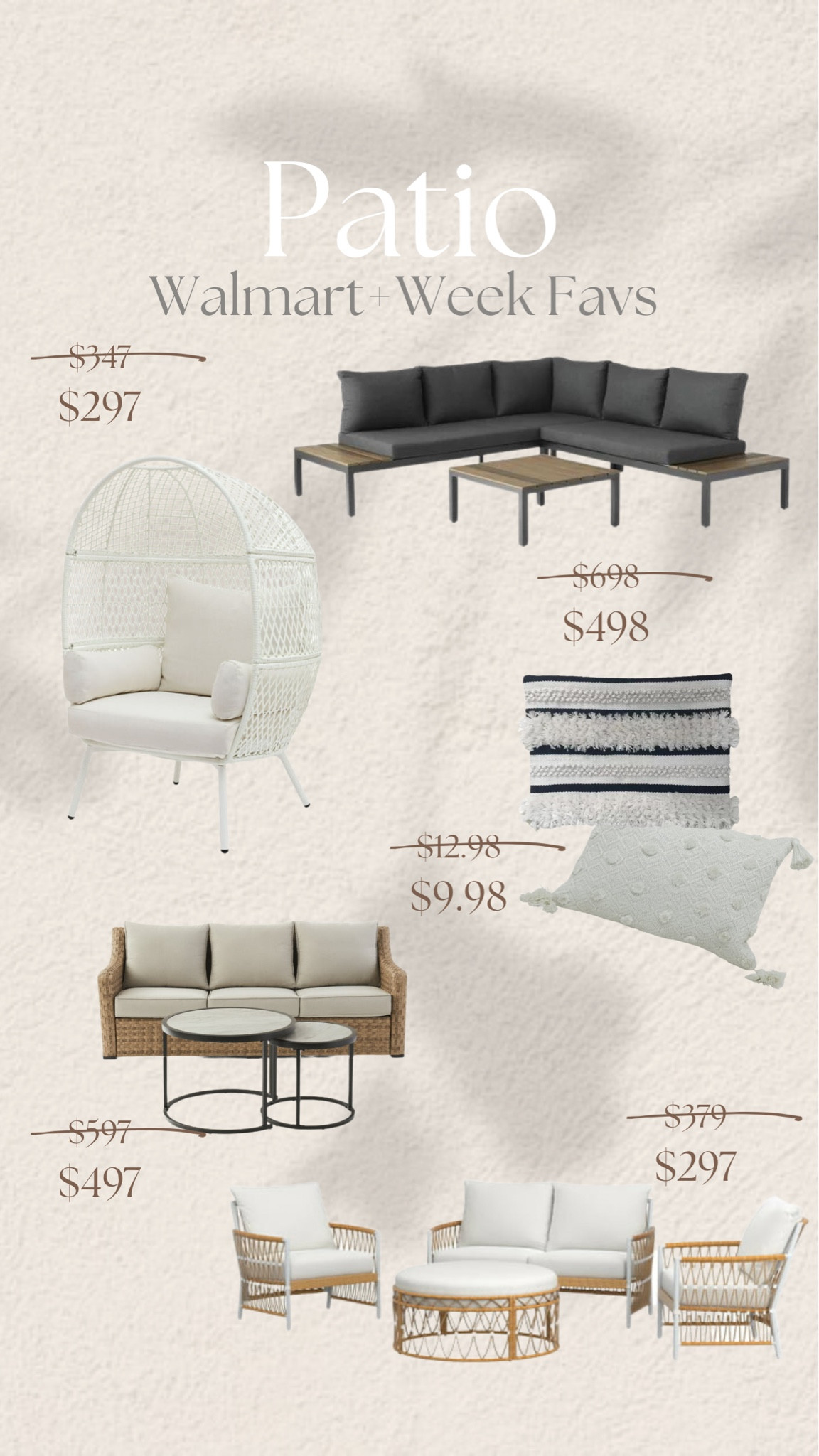 #walmartplusweek sales. Patio furniture. Serena and Lily dupe. Affordable coastal outdoor 

#LTKsalealert #LTKhome