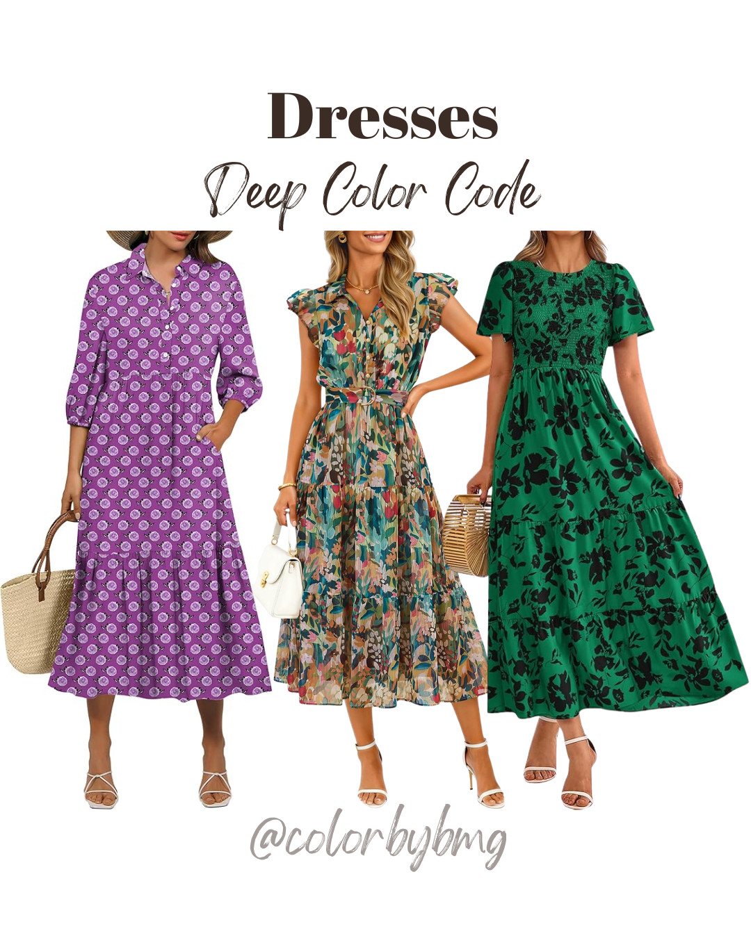 Deep Color Code Dresses

Colors:
Purple Floral
Green
Floral Dark Green Black


Deep Winter, Deep Autumn