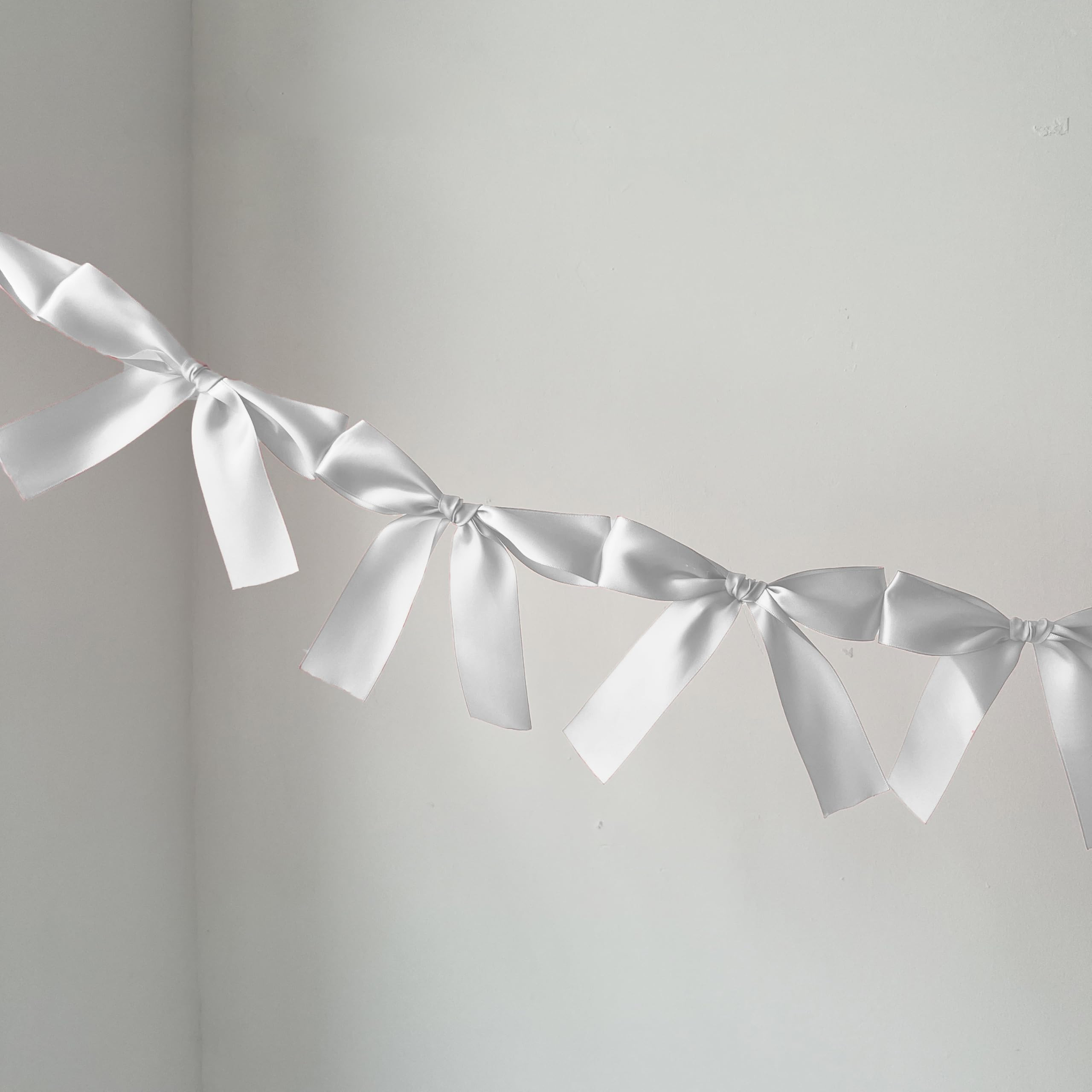 Pre-Assembled White Bow Garland - 6ft Elegant Church Wedding Decor, Baby Shower Banner & Bridal S... | Amazon (US)