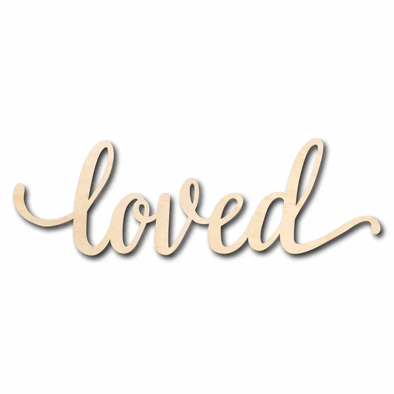 Loved Sign Unfinished Wood Cutout Home Decor DIY Wedding 18" / 1/8" | Walmart (US)