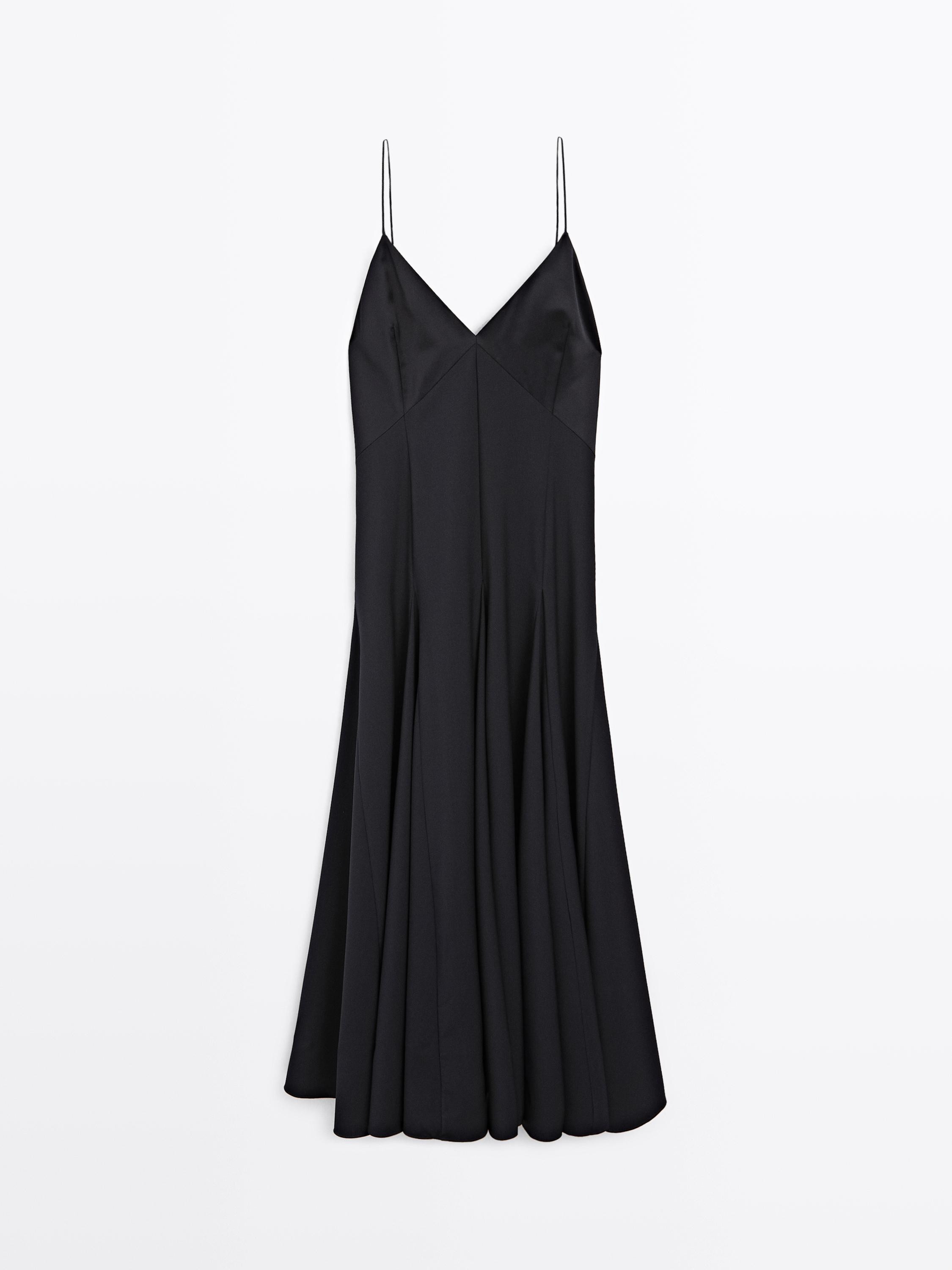 Long godet dress - STUDIO | Massimo Dutti UK