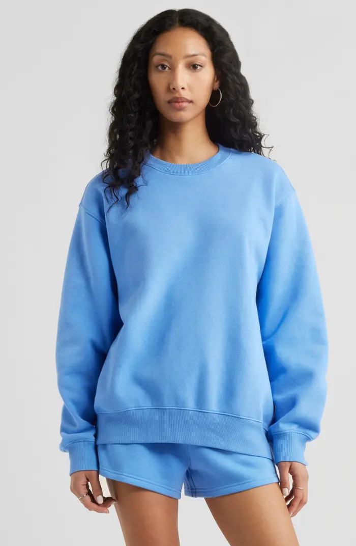 BP. Fleece Detail Oversize Crewneck Sweatshirt | Nordstrom | Nordstrom