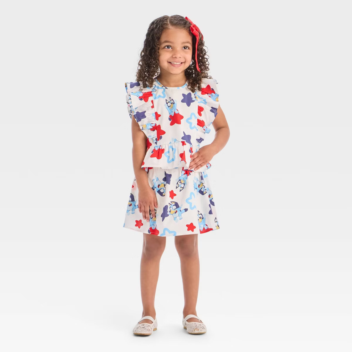 Toddler Girls' 2pc Bluey Americana Tank Top and Skort Set - Red/White/Blue | Target