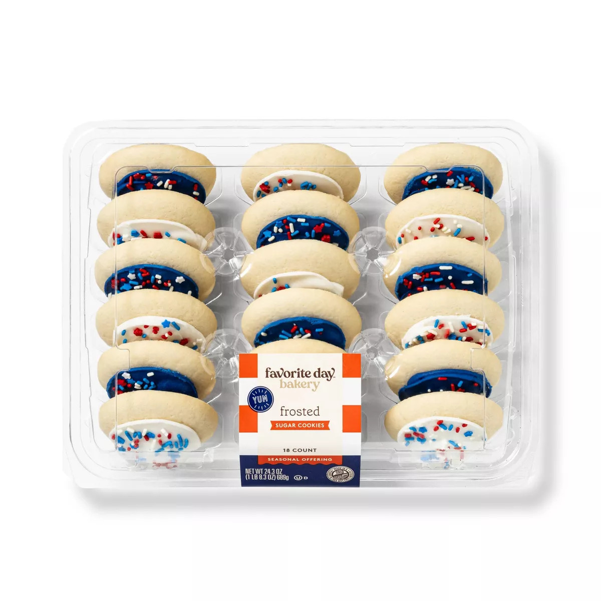 Patriotic Blue & White Frosted Sugar Cookies - 24.3oz/18ct - Favorite Day™ | Target