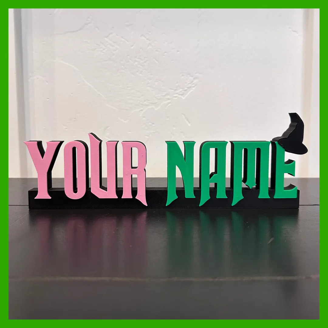 3D Printed Wicked Style Custom Name Plate - Etsy | Etsy (US)
