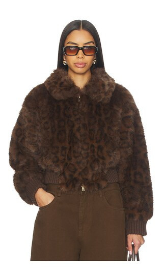 Bubish Hailey Faux Fur Bomber in Brown. Size 12/L. Also in 8/S. | Revolve Clothing (Global)