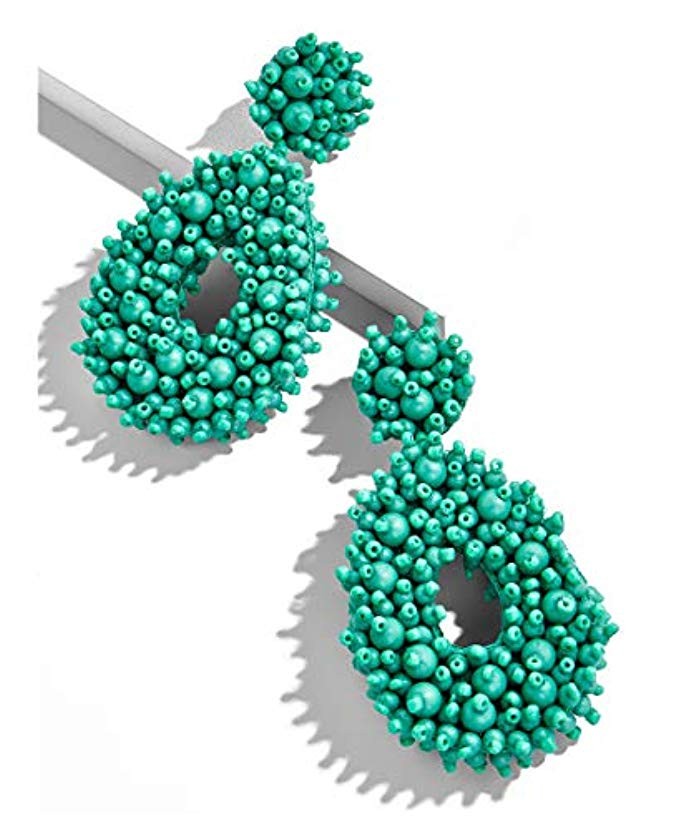 BEST LADY Statement Beaded Hoop Earrings - Fashion Bohemian Handmade Whimsical Drop Earrings for Wom | Amazon (US)