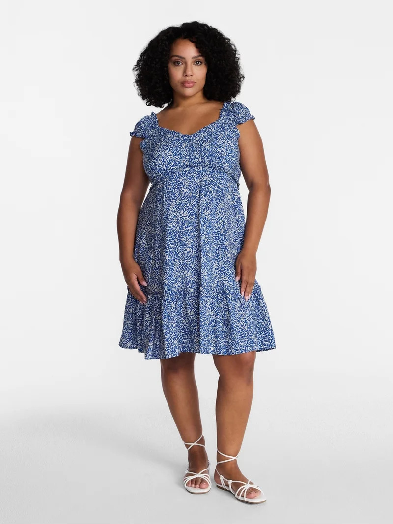Time and Tru Women\u2019s Empire Waist Mini Dress, Sizes XS-XXXL | Walmart (US)