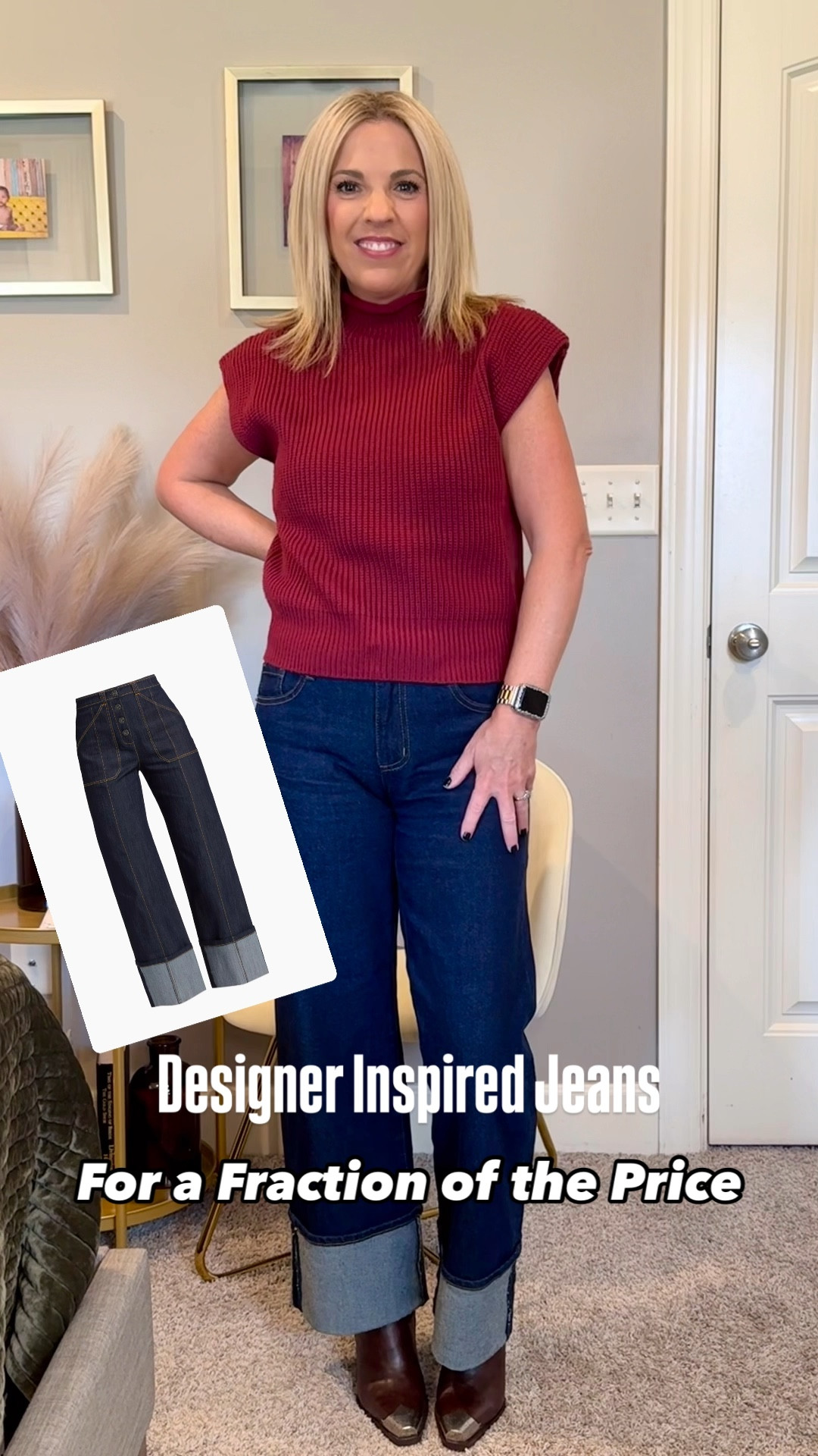 Found these cuffed jeans for a fraction of get designer price! They could be styled so many different ways! 

#over40style #casualoutfit #jeanslovers #fashionover40 

#LTKFindsUnder50 #LTKOver40 #LTKSeasonal
