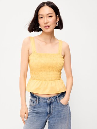 Smocked Peplum Tank Top | Old Navy (CA)