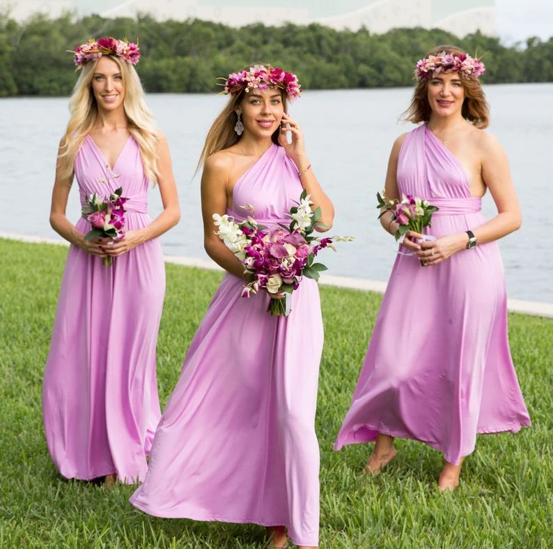 Wedding Bridesmaids Long Dresses, Multiway Dress, Long Wrap Dress, Plus Size Dress, Convertible D... | Etsy (US)