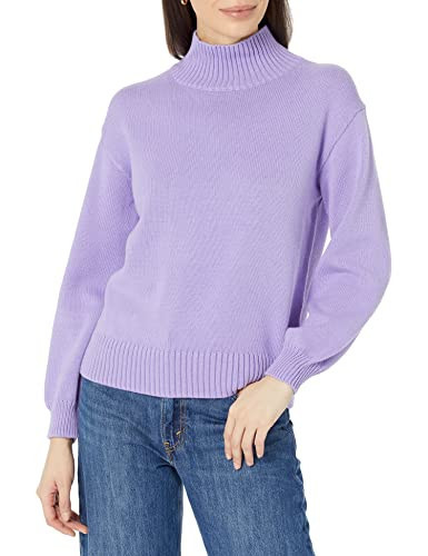 Amazon Essentials Cotton Sweaters for Women - Funnel-Neck, Purple, Available in Plus Size, 6X | Amazon (US)