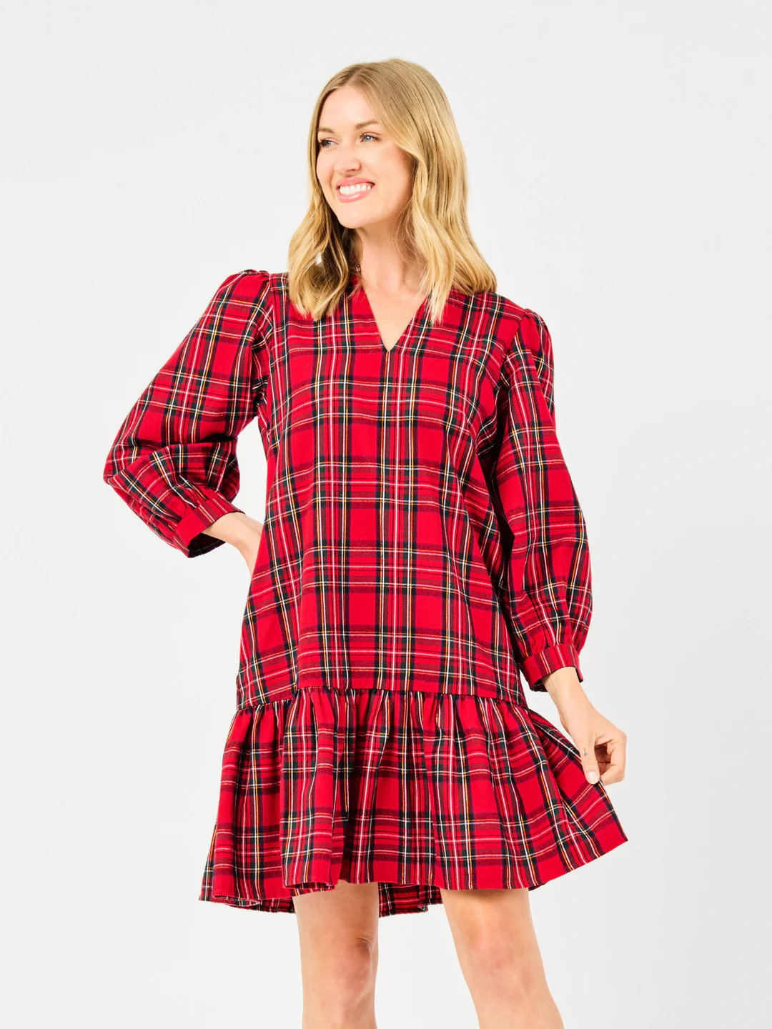 Naomi Dress | Red Plaid | Mary Square