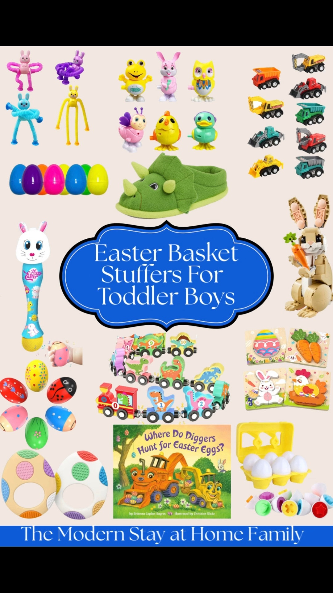 Easter basket stuffers for toddler boys that are fun, practical, and sugar-free! 🐰💙 I’m filling our boys’ baskets with toddler Easter toys like construction trucks, mini dump trucks, and digger toys, plus colorful plastic Easter eggs and surprise eggs for an exciting Easter egg hunt. Add sensory toys, textured balls, light-up bath toys, and bubble wands for outdoor spring fun. Easter books for toddlers, bunny toys, dinosaur trains, wooden puzzles, and cute toddler slippers make the perfect non-candy Easter basket ideas for boys. These Easter basket ideas for toddlers are playful, affordable, and mom-approved!

Easter basket stuffers for toddler boys, toddler Easter basket ideas, non candy Easter basket ideas, Easter toys for boys, toddler boy Easter gifts, plastic Easter eggs, surprise eggs, construction truck toys, digger toys, toddler sensory toys, Easter books for toddlers, bunny toys, dinosaur toys, wooden toddler puzzles, toddler slippers, Easter egg hunt ideas

#LTKKids #LTKSeasonal #LTKBaby