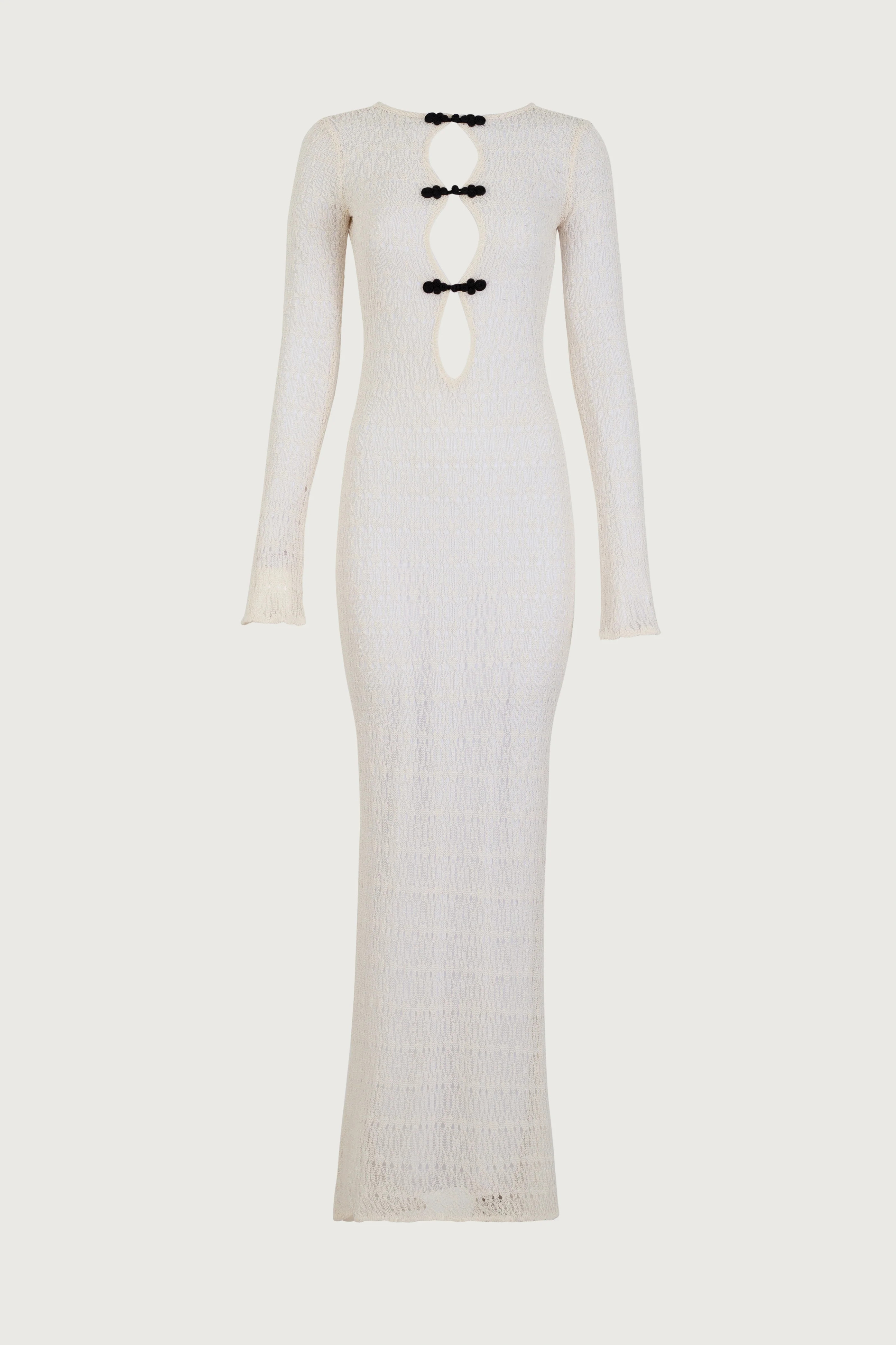 Keyhole Crochet Dress (Cream/Black) | SAME