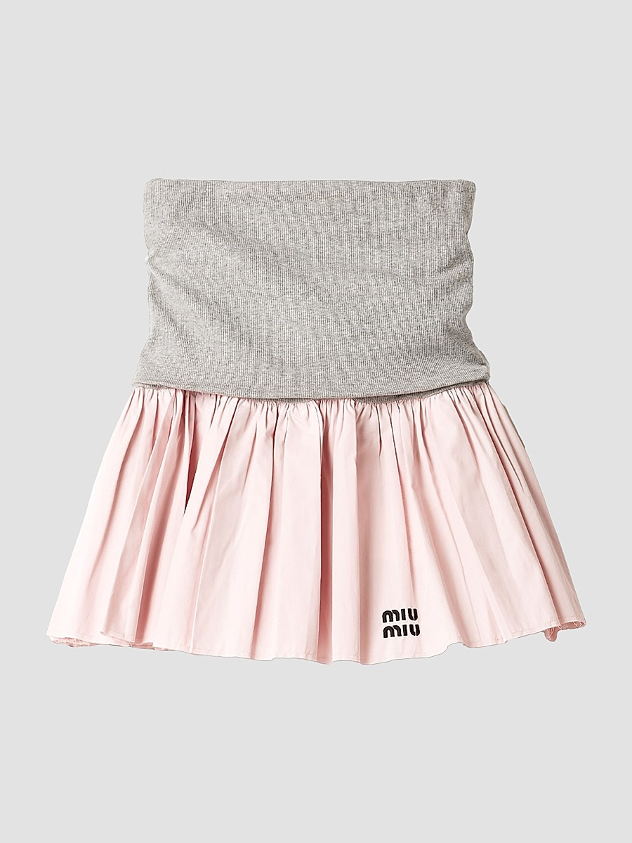 Women's Jersey and Poplin Skirt - Grey Pink - Size 4 | Saks Fifth Avenue